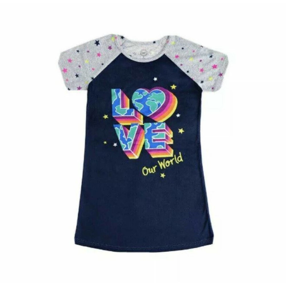 Wonder Nation Love Our World Girls Nightgown Gown Sleepwear